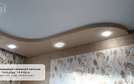 Двухуровневый натяжной потолок 14 кв. м